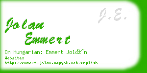 jolan emmert business card